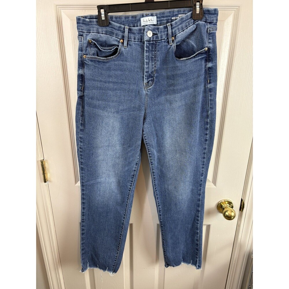 Nicole Millar SOHO High Rise Slim Straight Jeans Womens Size 12 Fray Hem - 508
